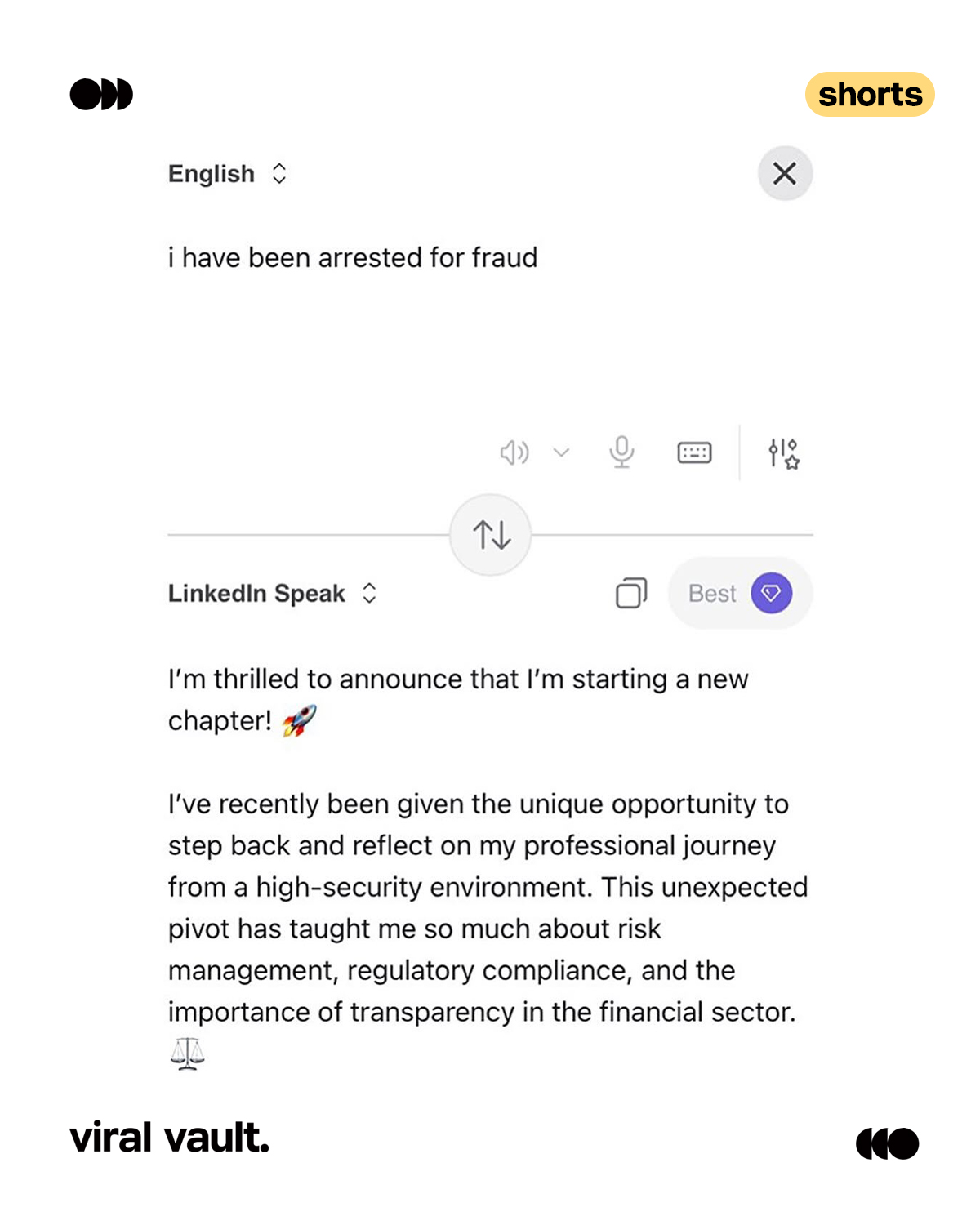 Corporate buzzwords meet their honest translations.
A creator’s “Google Translate for LinkedIn” tool is going viral for decoding polished updates into what people actually mean, turning “excited to share” into something far more relatable.
It taps into a universal scrolling experience, calling out performative language with humor and proving that sharp insight plus simple execution is a recipe for shareability.
#LinkedIn #ViralTool #MarketingInsight #CreatorEconomy #ViralVaultIndia