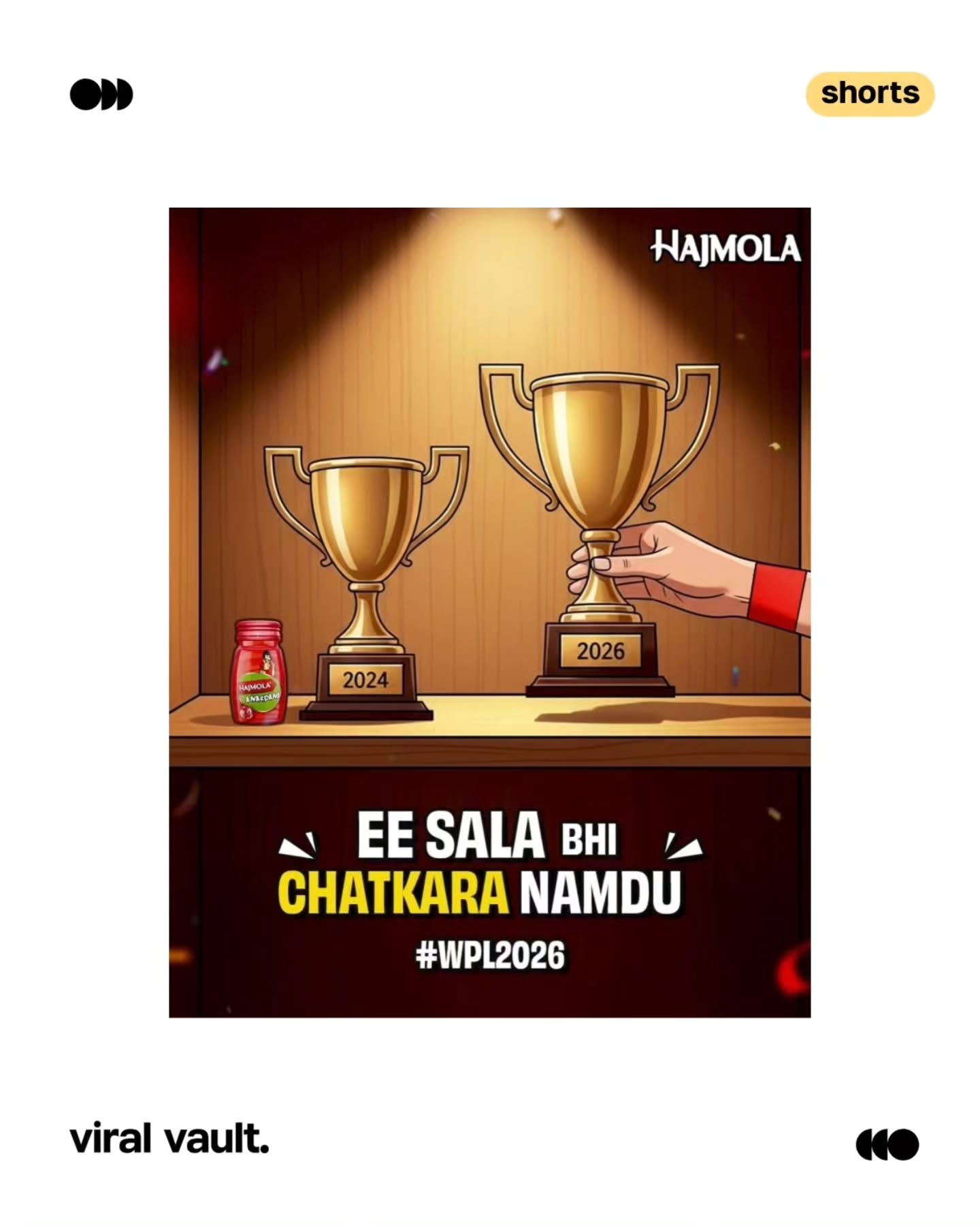 RCB’s WPL 2026 victory isn’t just a win-it’s a statement. From fearless batting to clutch bowling, the queens in red played with fire, flair, and full belief. This season belonged to grit, grind, and game-changing moments, and RCB owned every bit of it. Champions on the field, icons beyond it. Here’s to breaking ceilings, rewriting records, and inspiring the next generation of women in sport.
Here's how brands celebrated RCB's win!
#RCB #WPL2026 #Champions #PlayBold #viralvaultindia
